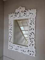 Landelijke witte spiegel, Ophalen, Zo goed als nieuw, Minder dan 100 cm, Rechthoekig