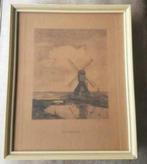 Ets Willem Steelink, poldermolen titel watermolen, Antiek en Kunst, Ophalen