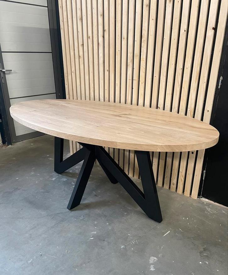 Eiken Eettafel (Deens) Ovaal - Alle Maten - Vlinderpoot, Huis en Inrichting, Tafels | Eettafels, Nieuw, 200 cm of meer, Vijf personen of meer