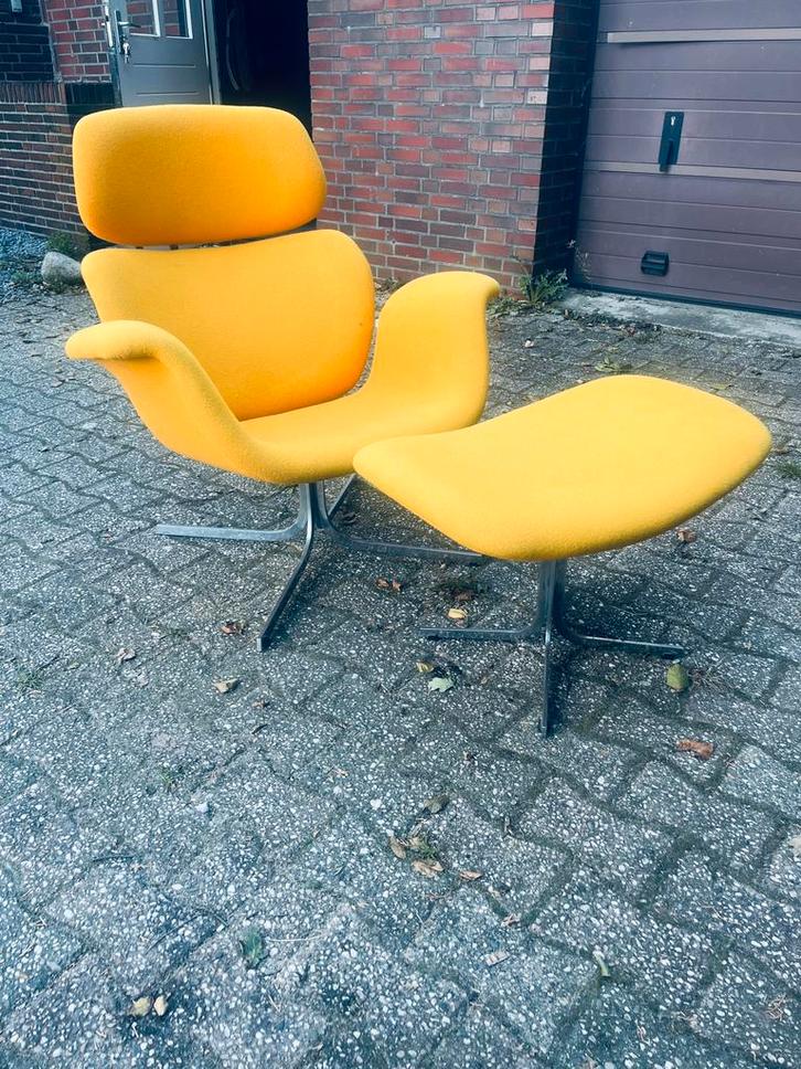 Artifort Big Tulip design Pierre Paulin Oker geel fauteuil, Huis en Inrichting, Fauteuils, Zo goed als nieuw, 50 tot 75 cm, 75 tot 100 cm