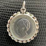 1/2 GULDEN 1929 KON. WILHELMINA ZILVEREN MUNT V. HALSKETTING, ½ gulden, Zilver, Ophalen of Verzenden, Koningin Wilhelmina