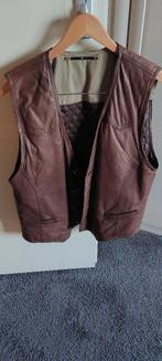 Stoer leren herenvest M, Kleding | Heren, Truien en Vesten, Ophalen of Verzenden, Zo goed als nieuw, Maat 48/50 (M), Bruin