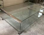 Glazen tafel Galotti & Radice salontafel op wielen, Huis en Inrichting, Tafels | Salontafels, Ophalen, Gebruikt, 100 tot 150 cm