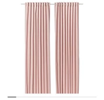 IKEA SANELA gordijnen velvet lichtroze plooiband beschikbaar voor biedingen