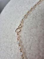 Elegante parelketting met sprankelende details, Overige materialen, Met strass, Wit, Ophalen of Verzenden