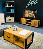 grote leren bank , tv kast , salontafel , open kast , mango, Ophalen
