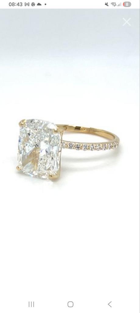 verlovingsring, diamant ring, lab grown diamond, IGI diamant, Sieraden, Tassen en Uiterlijk, Ringen, Zo goed als nieuw, Dame, 17 tot 18