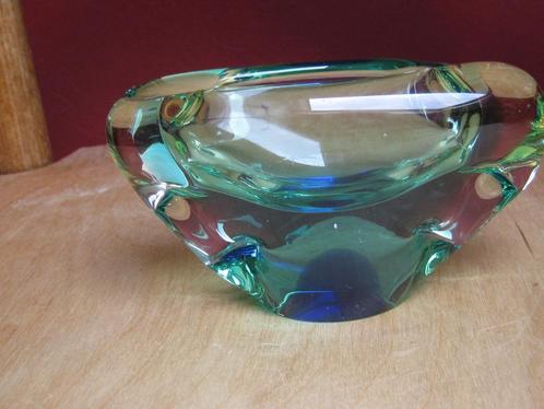 Murano Tsjechisch groen blauw vaasje design, Antiek en Kunst, Antiek | Glas en Kristal, Verzenden