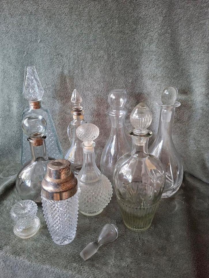 Collectie Vintage Karaffen, Antiek en Kunst, Antiek | Glas en Kristal, Ophalen of Verzenden