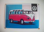 VW Bulli Metalen Wandbord in reliëf 30 x 40 cm - netjes, Ophalen of Verzenden, Gebruikt, Auto's