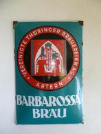 EMAILLE RECLAMEBORD"BARBAROSSA BRAU"UIT JAREN 30, Ophalen of Verzenden, Gebruikt, Reclamebord