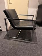 Harvink design fauteuil Oscar zwart leder kubus, Huis en Inrichting, Fauteuils, Ophalen, Zo goed als nieuw, Modern, 50 tot 75 cm