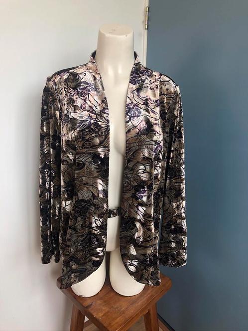 Sommermann paars zilver fluweel velvet chique jasje 44/46, Kleding | Dames, Jasjes, Kostuums en Pakken, Zo goed als nieuw, Jasje