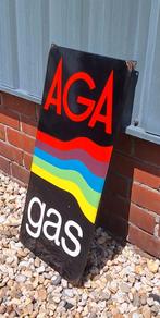 Tof emaille Langcat Bussum reclamebord van AGA gas️️️⛽️, Verzamelen, Reclamebord, Gebruikt, ., Ophalen of Verzenden