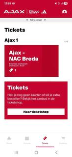 1 kaart voor ajax - nac vak 019, Tickets en Kaartjes, Sport | Voetbal, Eén persoon, April