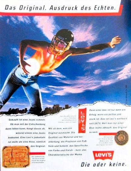 2 vintage advertenties reclames Levi's 1975-85 Levi Levis, Verzamelen, Merken en Reclamevoorwerpen, Gebruikt, Overige typen, Ophalen of Verzenden