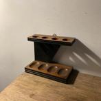 Vintage Notenhouten Pijpenstandaard voor 4 Pijpen, Antiek en Kunst, Ophalen of Verzenden