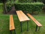 Set bierbanken met biertafel picknicktafel gebruikt 1m80, Ophalen, Gebruikt, Inklapbaar, Rechthoekig