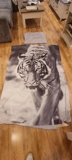 Stoere Tijger Dekbedovertrek, Huis en Inrichting, Slaapkamer | Beddengoed, Gebruikt, Eenpersoons, Zwart, Dekbedovertrek