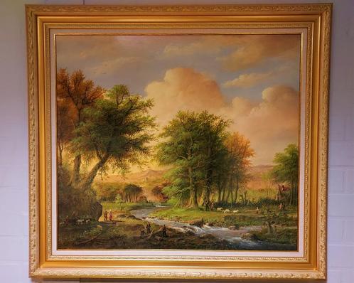 Prachtig groot landschap-Thomas Heesakkers, Antiek en Kunst, Kunst | Schilderijen | Klassiek, Ophalen