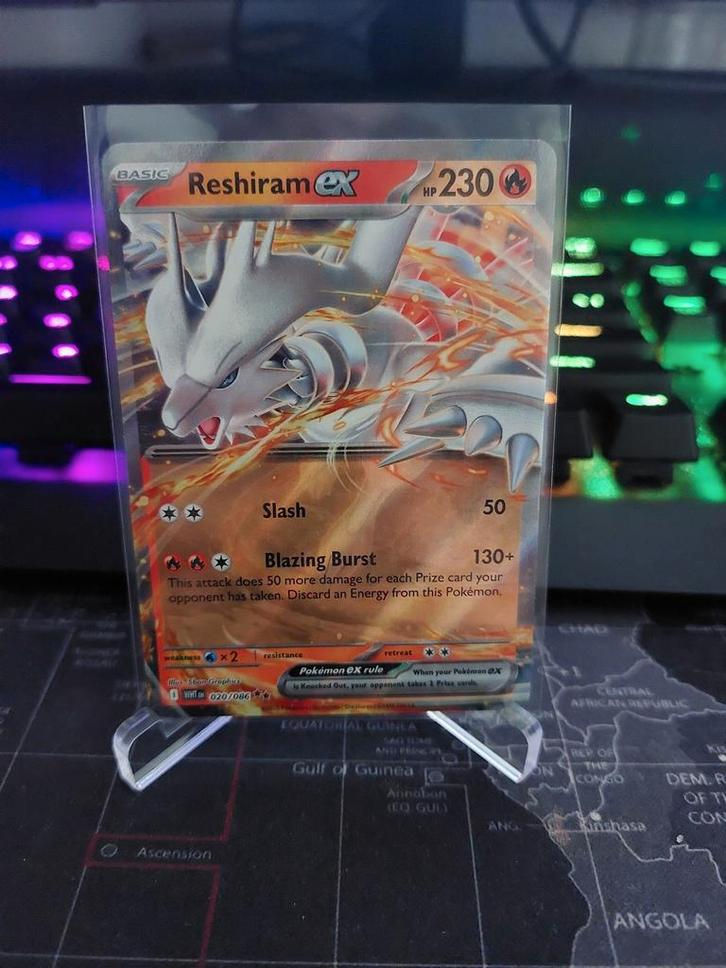Pokemon White Flare Reshiram EX, Hobby en Vrije tijd, Verzamelkaartspellen | Pokémon, Zo goed als nieuw, Losse kaart, Foil, Ophalen of Verzenden