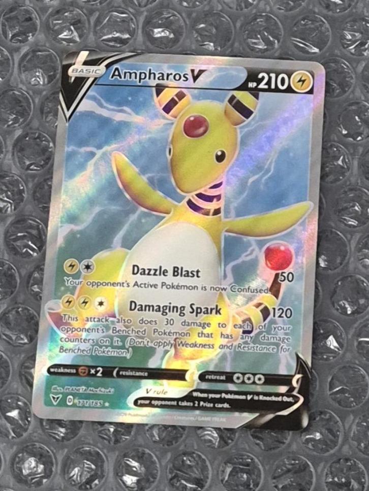 Full Art Ampharos V 171/185 Vivid Voltage Sword & Shield, Hobby en Vrije tijd, Verzamelkaartspellen | Pokémon, Zo goed als nieuw