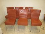 Set van 6 bruin leren stoelen, Huis en Inrichting, Stoelen, Niet ingevuld, Gebruikt, Niet ingevuld, Niet ingevuld