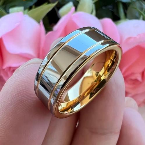 Trouwringen Wolfraam - Gwen - Zilver en Goudkleur, Sieraden, Tassen en Uiterlijk, Ringen, Nieuw, Dame of Heer, Goud, Overige materialen