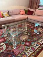 Prachtige glazen salontafel, 100 tot 150 cm, Minder dan 50 cm, Rechthoekig, 50 tot 100 cm