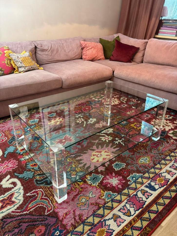 Prachtige glazen salontafel, Huis en Inrichting, Tafels | Salontafels, Zo goed als nieuw, Minder dan 50 cm, 50 tot 100 cm, 100 tot 150 cm