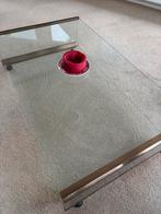 Salon tafel glas op 4 wielen, Huis en Inrichting, Ophalen, 100 tot 150 cm, 50 tot 100 cm, Minder dan 50 cm