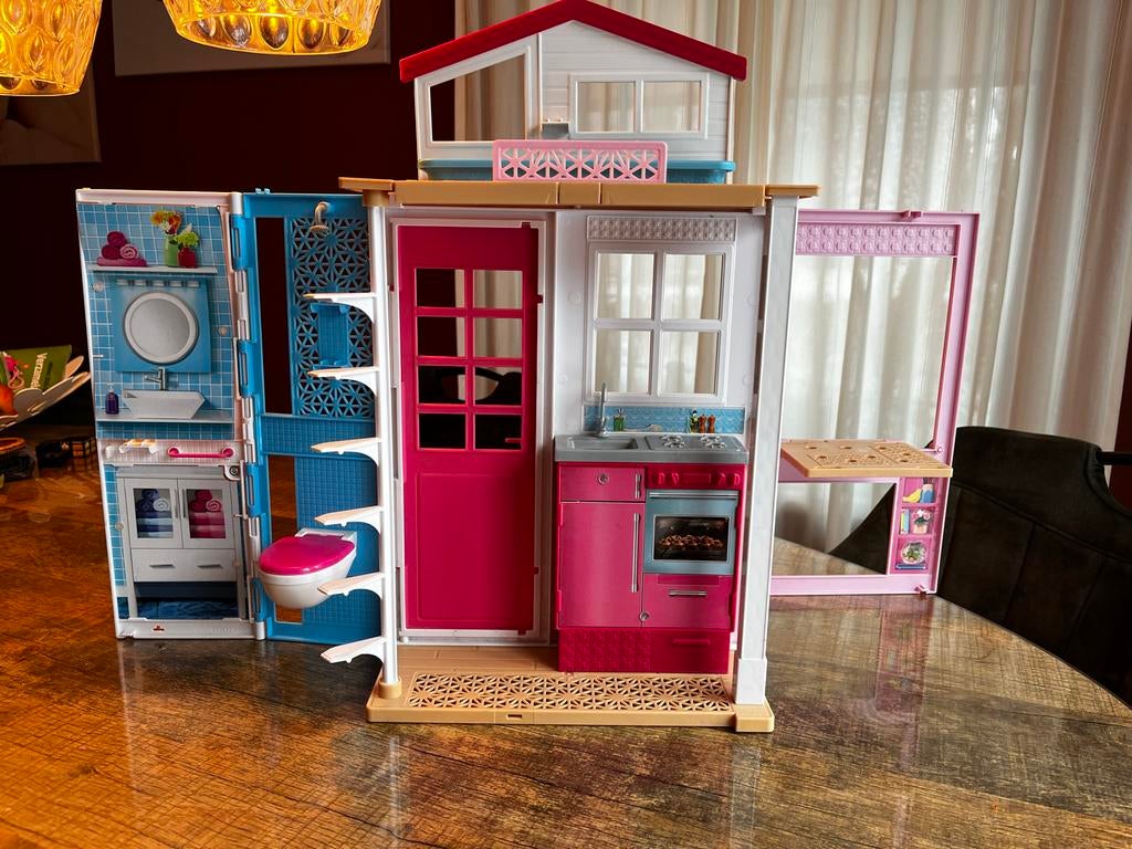 Barbie meeneemhuis, Ophalen of Verzenden, Zo goed als nieuw, Poppenhuis