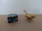 Porselein snuisterij doosje en vogel, Antiek en Kunst, Ophalen of Verzenden