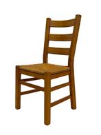 Vintage Set van 6 eetkamerstoelen eiken en riet design, Huis en Inrichting, Stoelen, Riet of Rotan, Gebruikt, Bruin, Vintage