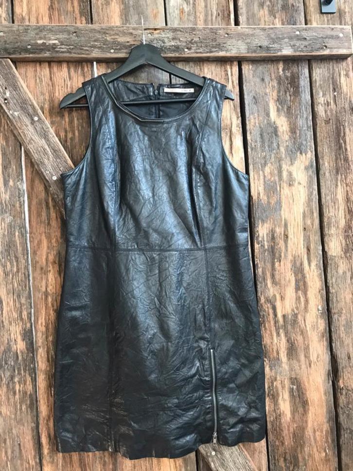 * Zwarte Leren Tuniek Jurk - Styles by Steps - Mt 40 * ZGAN, Kleding | Dames, Jurken, Zo goed als nieuw, Maat 38/40 (M), Zwart