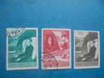 3 postzegels Vaticaan 1958, honderd jaar Lourdes 1858 - 1958, Postzegels en Munten, Ophalen of Verzenden, Gestempeld
