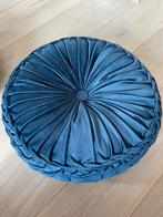 Sierkussen blauw fluweel met of zonder poef, Ophalen of Verzenden, Zo goed als nieuw, Blauw