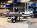Mooie rubberboot met trailer,stuur,25 pk yamaha 4 takt, Watersport en Boten, Rubberboten, Zo goed als nieuw, Benzine, Minder dan 70 pk