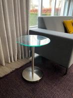 Rond glazen bijzettafeltje – Ø 40 cm – design look, Huis en Inrichting, Ophalen, Zo goed als nieuw