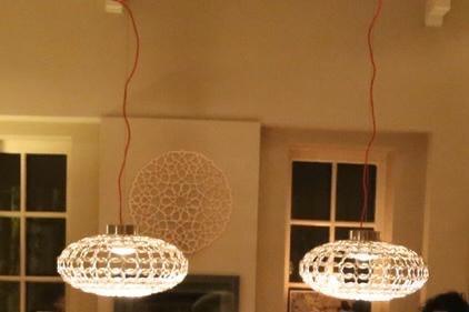 2x Design Lamp Terzani GRA Klassiekers met rode draad, Huis en Inrichting, Lampen | Hanglampen, Zo goed als nieuw, Minder dan 50 cm