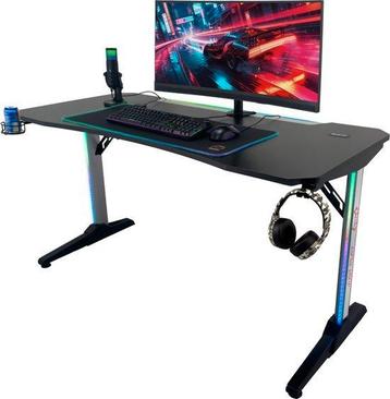 Gaming Bureau Qware Fremont RGB Aluminium (Carbon, 147 cm beschikbaar voor biedingen
