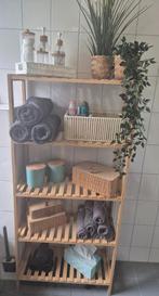 Bamboe badkamerkastjes – €40 voor de set, Huis en Inrichting, Badkamer | Badkamermeubels, Ophalen, (Half)hoge kast, 50 tot 100 cm