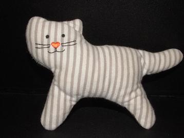 IKEA POES LEKA KATOEN WIT MET LICHTGRIJZE STREPEN AAN  beschikbaar voor biedingen