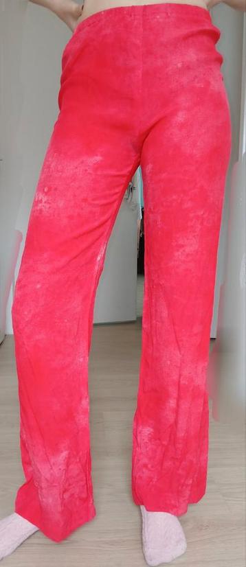 High waist roze tie dye flared wijde broek S M zgan comfy beschikbaar voor biedingen