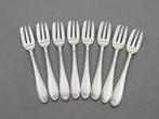 8x zilver taartvorkjes puntfilet, Zilverfabriek Voorschoten, Antiek en Kunst, Antiek | Bestek, Verzenden