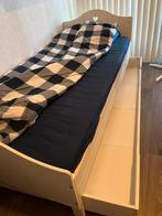 1-pers. Bed met verstelbare bodem en grote lade  90/200 cm, Ophalen, 85 tot 100 cm, Zo goed als nieuw, Matras