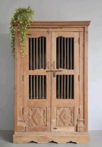 XL Antieke Indiase kloosterkast kasteelkast vintage leg kast, Ophalen of Verzenden