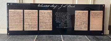 Partituur Bach cantate BWV 645 als foto op plexiglas. beschikbaar voor biedingen