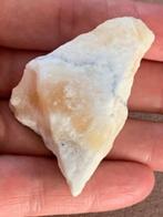 Ruwe gemarmerd calciet handsteen edelsteen beige grijs wit, Ophalen of Verzenden, Nieuw