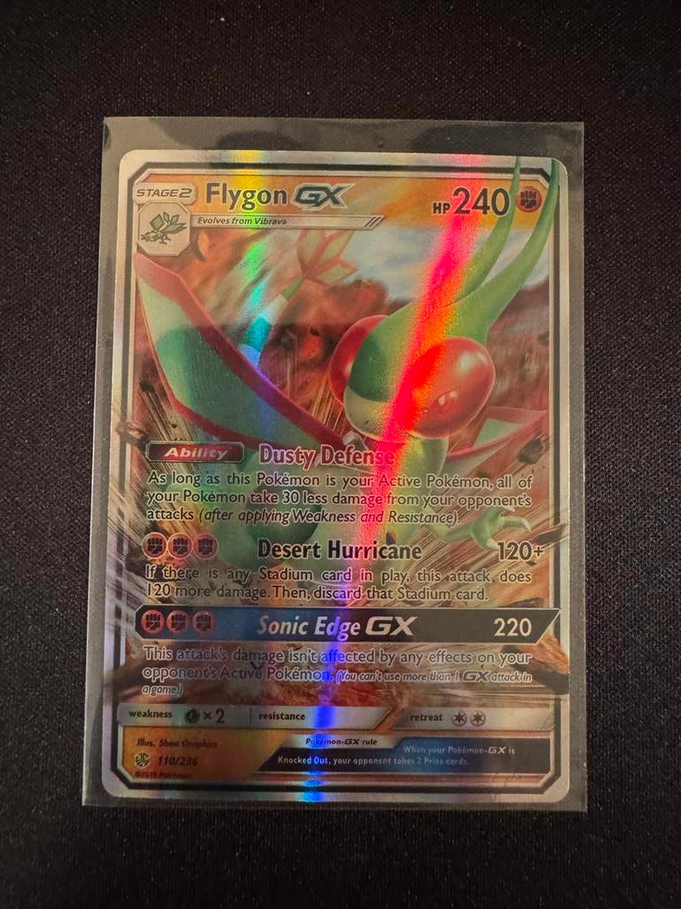 Flygon GX Pokemon Kaart - Mint Conditie, Ophalen of Verzenden, Zo goed als nieuw, Losse kaart, Foil